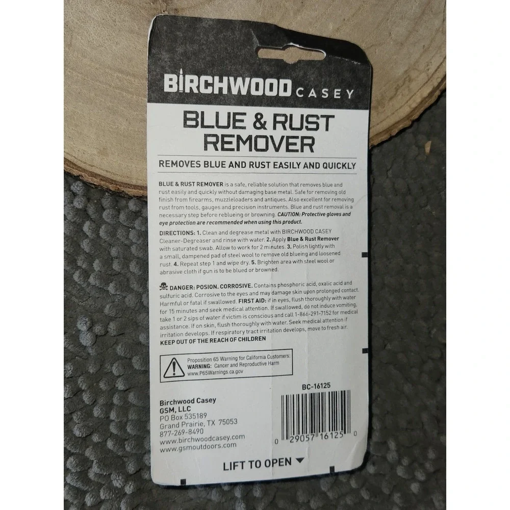 Birchwood Casey Fast Acting Blue,Rust Remover for Gun Cleaning, 3 oz ,90ml.